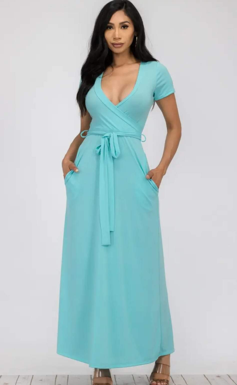 Short Sleeve Wrap Maxi (2 Colors)