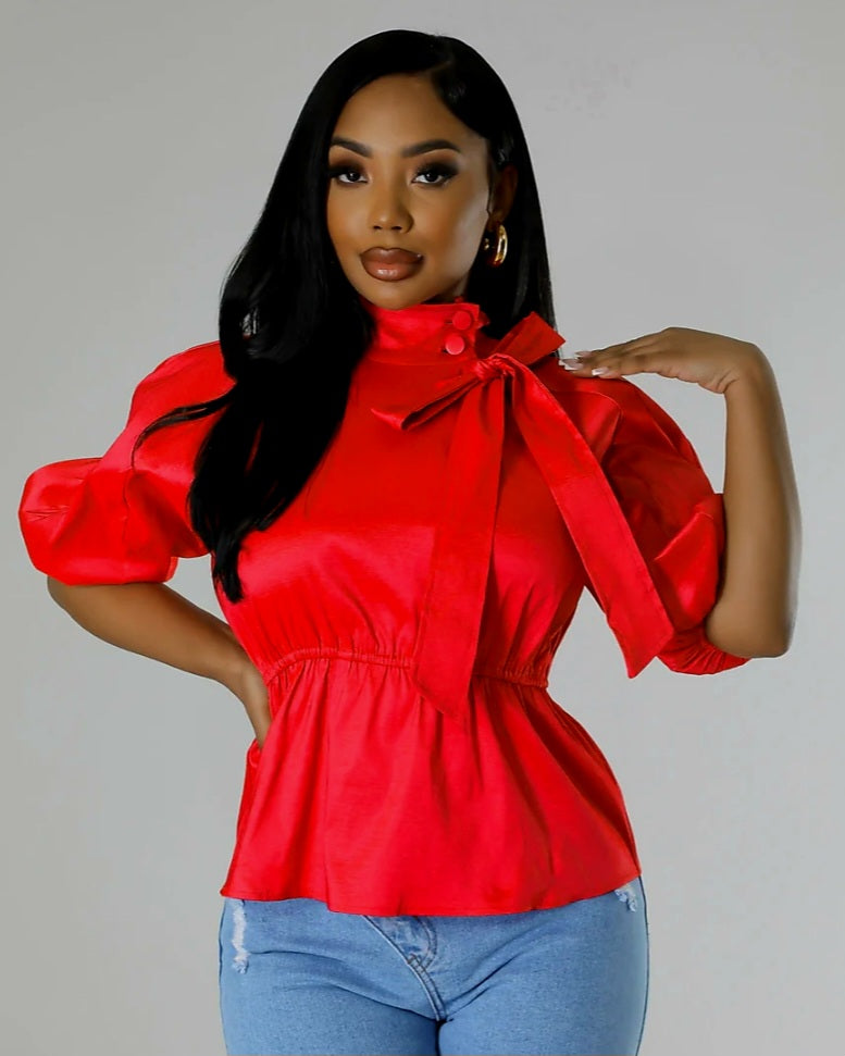 Red Sleek Blouse