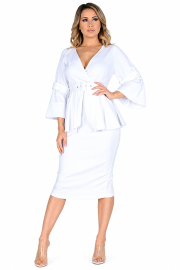 Midi Dress (Peplum w/ Zippered Back)