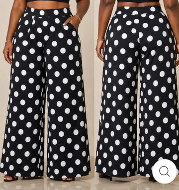Polka Dot Wide Leg Pants
