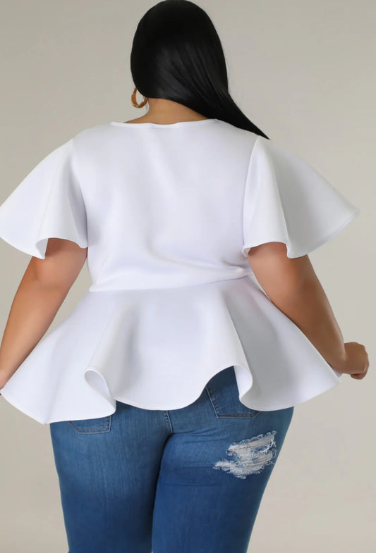 Peplum White Top