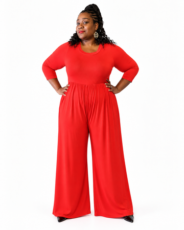 Loose Fit Wide Leg Jumpsuit