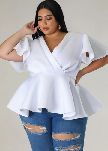 Peplum White Top
