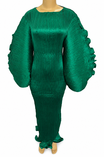 Solid Pleated Dress