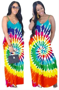 TIE DYE SUNDRESS W/POCKETS