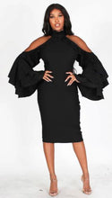 Load image into Gallery viewer, Midi Dress (Cold Shoulder/Bell Sleeve)