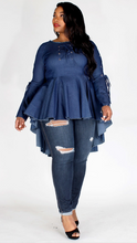 Load image into Gallery viewer, Hi Lo Top (Denim w/ Zippered Back)