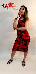 Camo Tank Dress (Red or Olive)