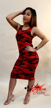 Load image into Gallery viewer, Camo Tank Dress (Red or Olive)