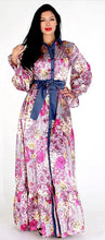 Load image into Gallery viewer, Maxi Dress (Print/Button Down/Belted w/Pockets) Pink Floral