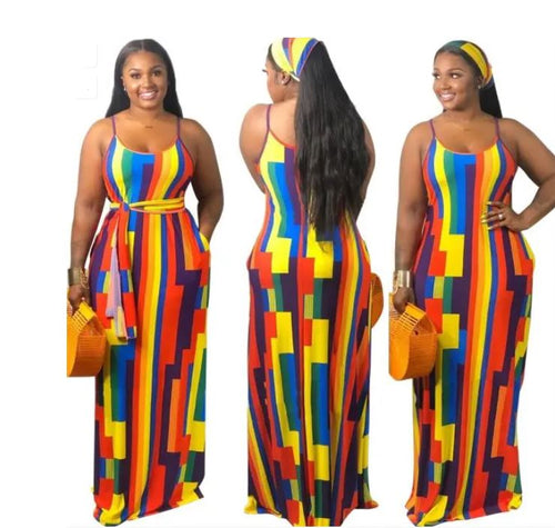 Block Maxi Dress w/ pockets