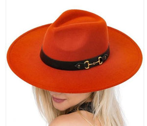 Fedora (Black Leather Band (Rust Color)
