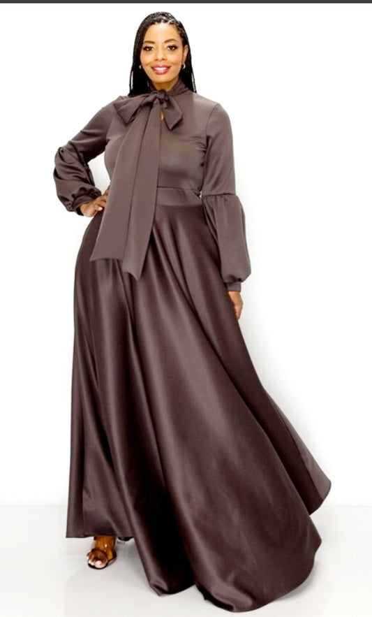 Bow Tie Maxi w/ Bubble Sleeves