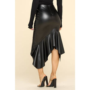 Faux Leather Mermaid Skirt (2 Color Options)