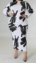 Load image into Gallery viewer, Print Dress (Black/White)