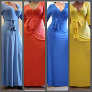 Maxi Dress W/ Belt (Multiple Colors)